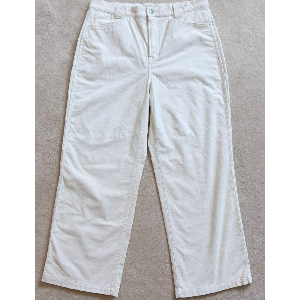 Madewell Emmett 2.0 Wide-Leg Pants in Corduroy Antique Cream Item NM364 Size 31 - Picture 4 of 14